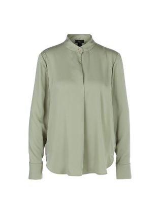Marc Cain collections Mintgroene glanzende blouse