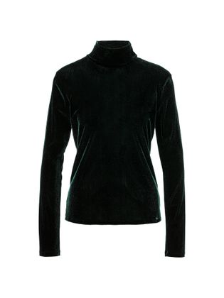 Marc Cain collections Groene t-shirt met lange mouwen en glitters Marccain