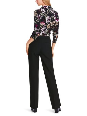 Zwarte geklede lange broek met split onderaan Marc Cain collections