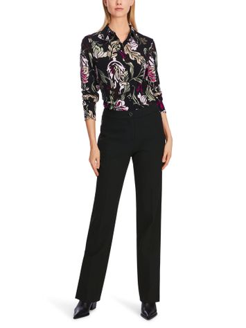 Zwarte geklede lange broek met split onderaan Marc Cain collections