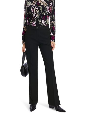 Zwarte geklede lange broek met split onderaan Marc Cain collections