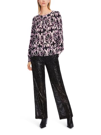 Licht roze bloes met zwarte print Marc Cain Collection