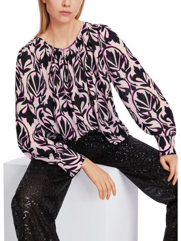 Licht roze bloes met zwarte print Marc Cain Collection