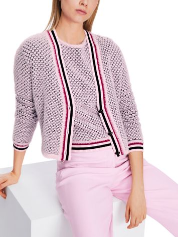 Roze multicolor gilet met knopen en motief Marc Cain collections