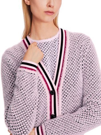 Roze multicolor gilet met knopen en motief Marc Cain collections