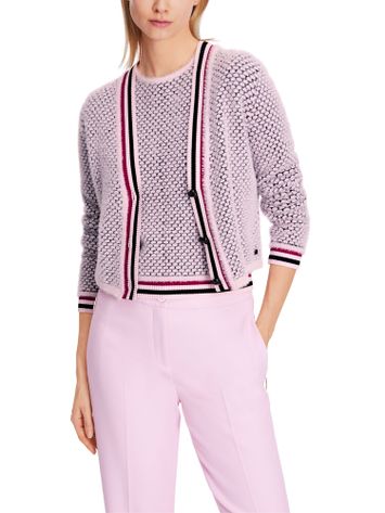 Roze multicolor gilet met knopen en motief Marc Cain collections