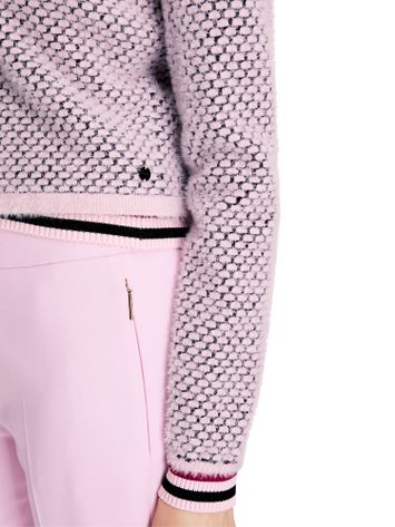 Roze multicolor gilet met knopen en motief Marc Cain collections