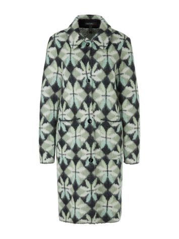 Multicolor wollen mantel in print Marc Cain collections