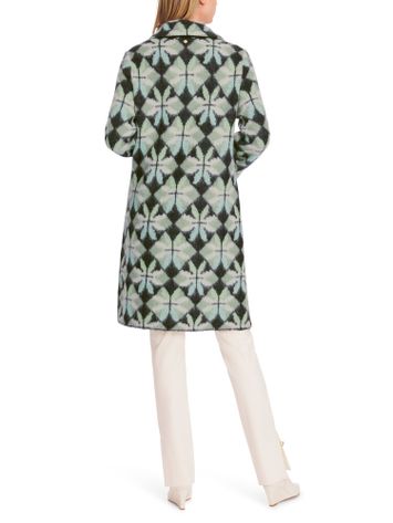 Multicolor wollen mantel in print Marc Cain collections