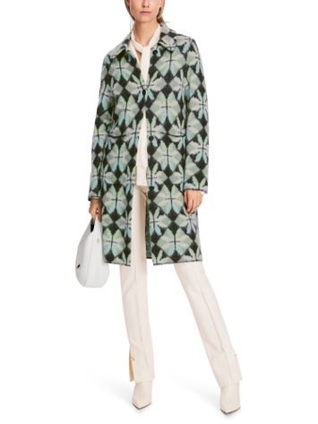Multicolor wollen mantel in print Marc Cain collections