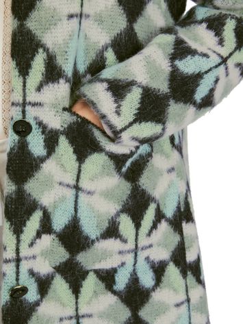 Multicolor wollen mantel in print Marc Cain collections