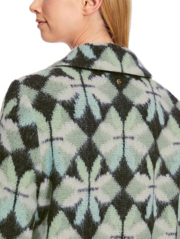 Multicolor wollen mantel in print Marc Cain collections