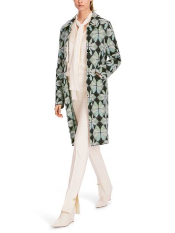 Multicolor wollen mantel in print Marc Cain collections