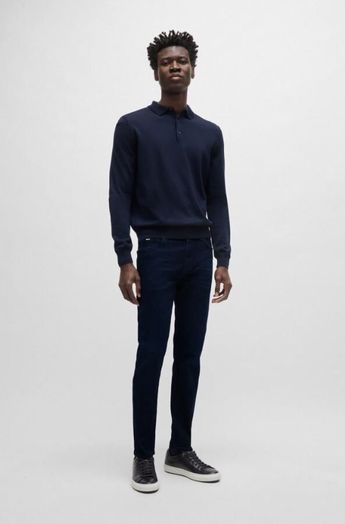 Donkerblauwe slim fit jeans Hugo Boss