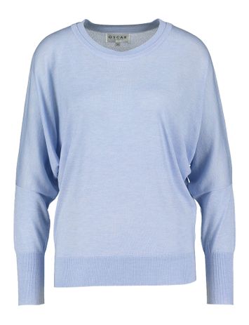 Lichtblauwe pull met boothals Rope Oscar