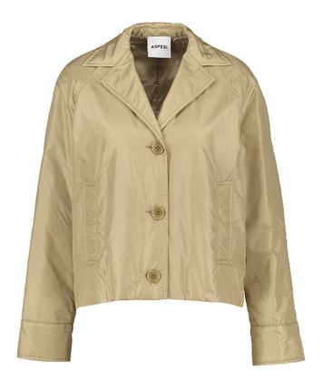 Beige glanzende korte vest Aspesi