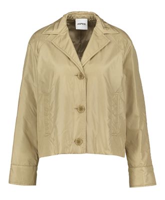 Beige glanzende korte vest Aspesi