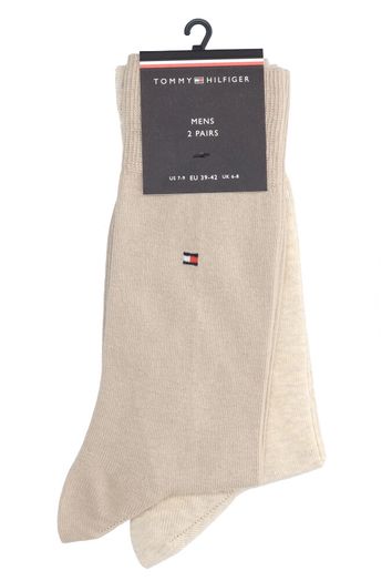 2-pack beige kousen Tommy Hilfiger