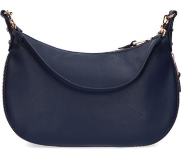 Donkerblauwe handtas met gouden details 