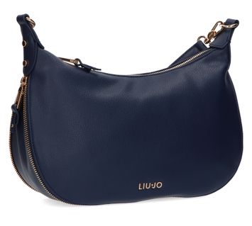 Donkerblauwe handtas met gouden details 