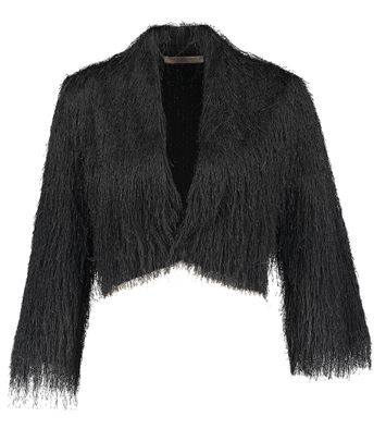 Zwarte bolero met franjes Rinascimento
