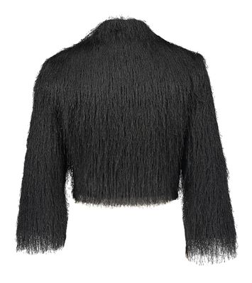 Zwarte bolero met franjes Rinascimento