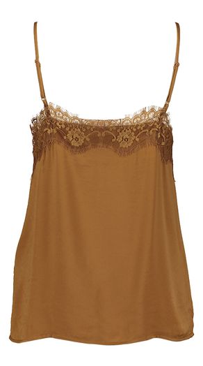 Bruine top met kanten afwerking Vicava Vila