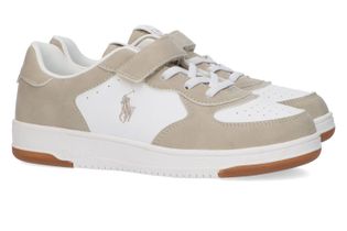 Ralph Lauren Kids Wit met kaki lage sneakers Ralph Lauren