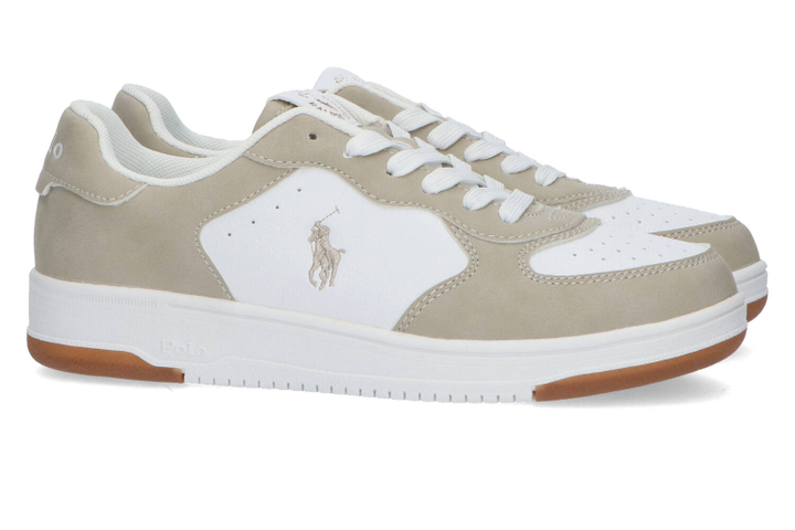 Beige en witte lage sneakers Ralph Lauren