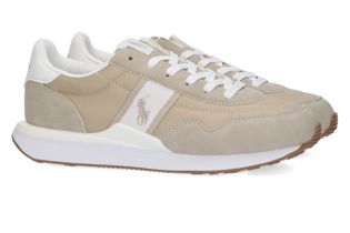 Ralph Lauren White/kaki lage sneakers Train Laces