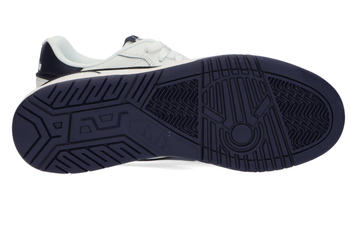 Wit met blauw gestreepte lage sneakers Diadora