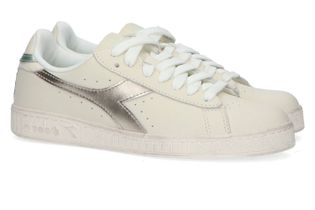Diadora Ecru lage sneakers met metallic detail