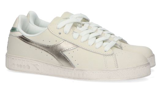 Ecru lage sneakers met metallic detail Diadora