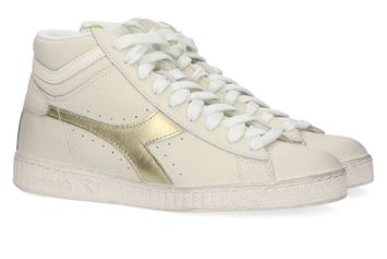 Ecru hoge sneakers met metallic detail Diadora