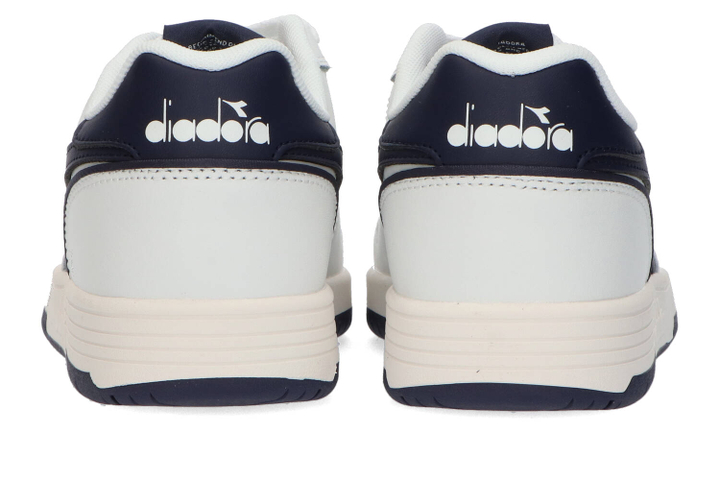 Wit met blauw gestreepte lage sneakers Diadora