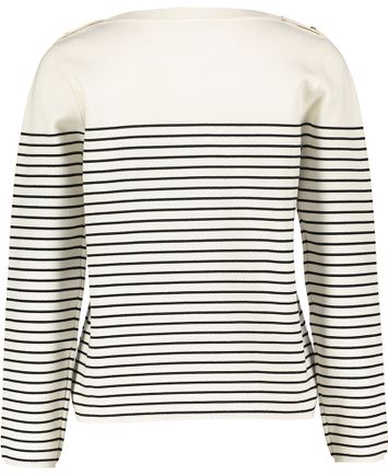Ecru geestreepte pulll met goudkleurige sierknopen Papilla Max Mara Studio
