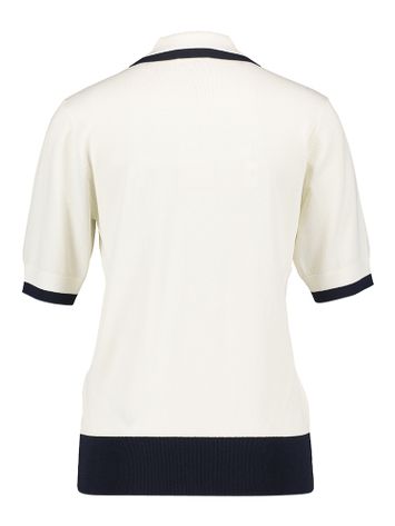 Ecru polo met donkerblauwe band Liu Jo