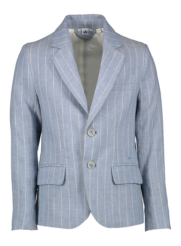 Blauwe gestreepte linnen blazer Bachus D-Lux