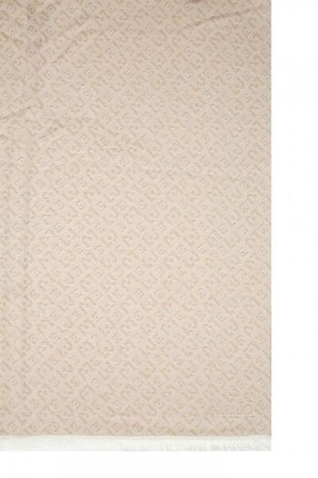 Beige sjaal met logo Liu Jo