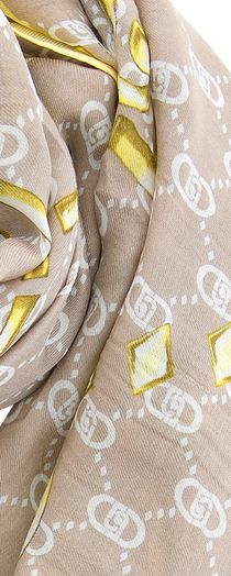 Beige sjaal met merklogo Liu Jo