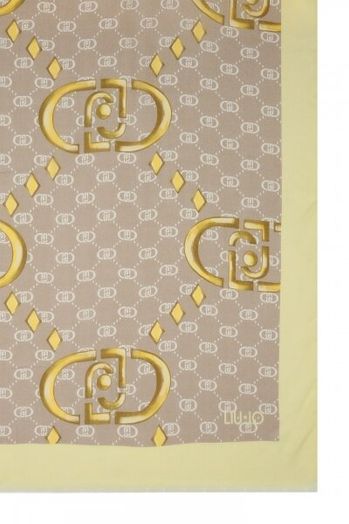 Beige sjaal met merklogo Liu Jo