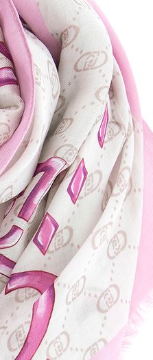 Roze sjaal met merklogo Liu Jo 