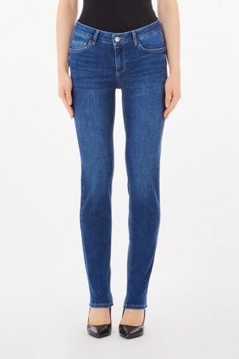 Donkerblauwe slim fit met strass op de achterzak jeans Liu Jo 