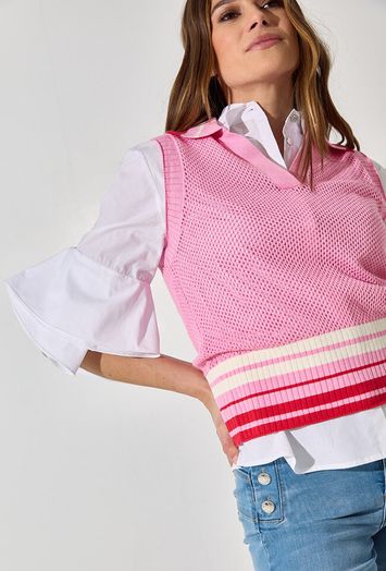 Witte bloes met uitkerende mouwen Lui Jo 