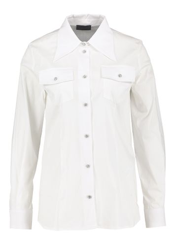 Witte blouse met zilverkleurige knopen met strass Liu Jo