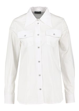Liu Jo Witte blouse met zilverkleurige knopen met strass