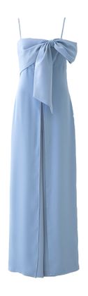 Liu Jo Lichtblauwe bustier jumpsuit met strik
