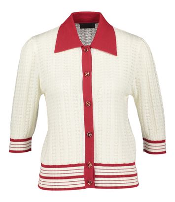 Beige trui met rode details en sierlijke knopen Lui Jo Sport 