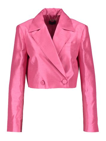 Roze glanzende korte blazer met structuur Liu Jo