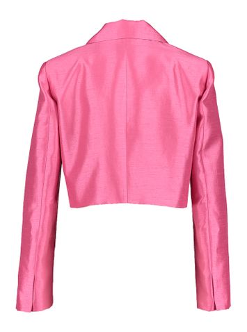 Roze glanzende korte blazer met structuur Liu Jo